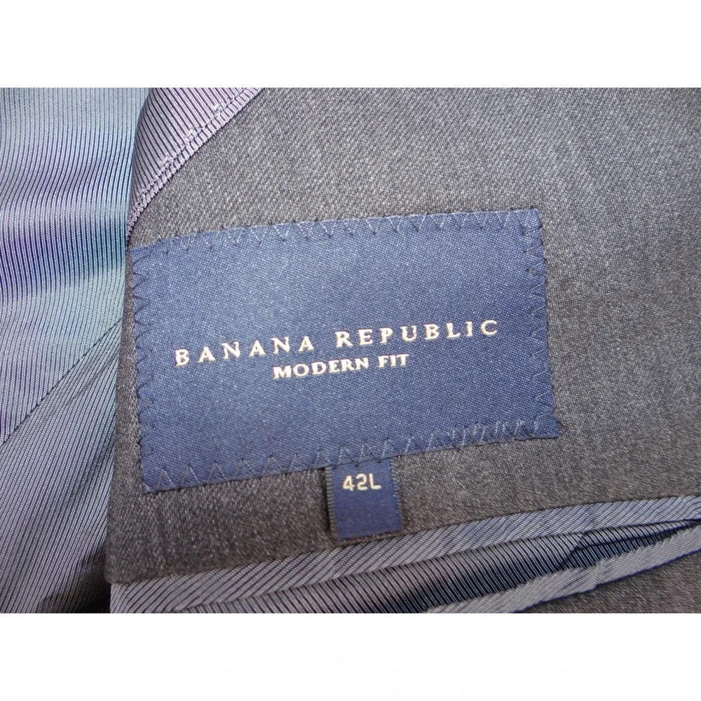 Banana Republic Modern Fit 42L Charcoal‎ Grey Wool Blend Suit Jacket Blazer